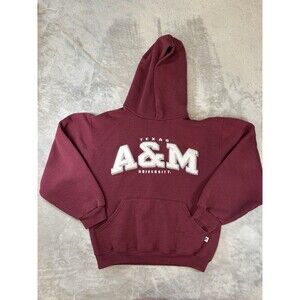 Texas A&M University Aggies Hoodie Maroon Embroidered Sweatshirt Youth M